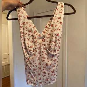 Reformation 90s V-Neck Tie-Back babydoll Tanktop